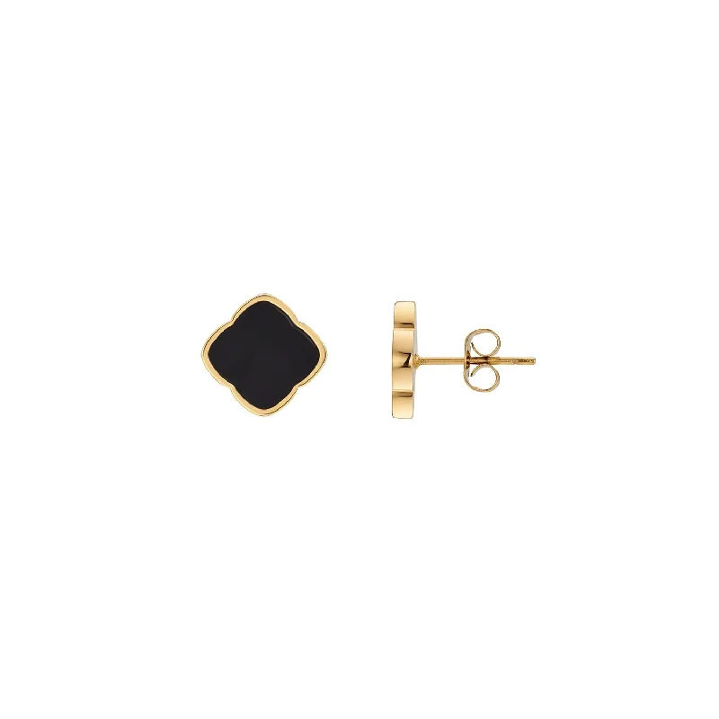 Sparkle In Style With Our Best Jewelry Deals Black Enamel Clover Stud Earrings (Gold) Sparkle In Style With Our Best Jewelry Deals Black Enamel Clover Stud Earrings (Gold)