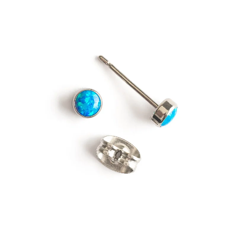 Elegant Rose Gold Jewelry For A Stylish Touch Blue Opal Titanium Stud Earrings