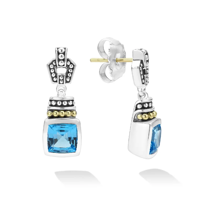 Elegant Jewelry, Affordable Luxury – Shop Now Caviar Color Swiss Blue Topaz Drop Earrings