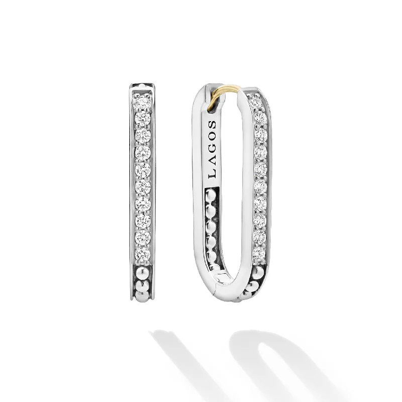 Handcrafted Beauty At Affordable Prices Caviar Spark Linear Diamond Hoop Earrings