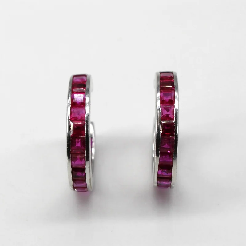 Exclusive Jewelry Sale – Shine For Less Channel Set Ruby Huggie Earrings | 1.00ctw |