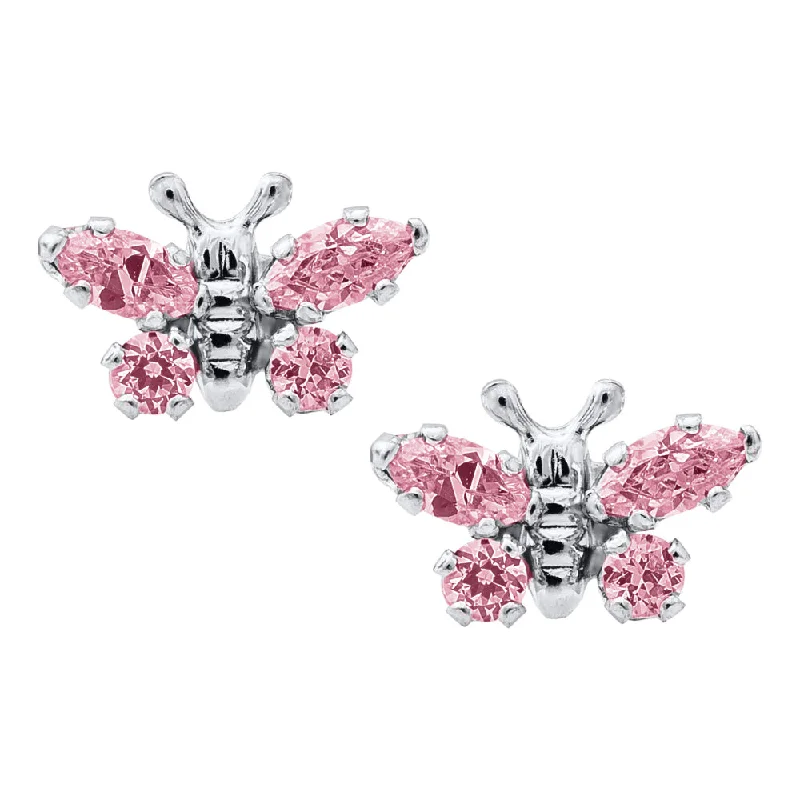 The Perfect Accessory For Less – Jewelry Sale Live Children's SS Pink CZ Butterfly Earrings