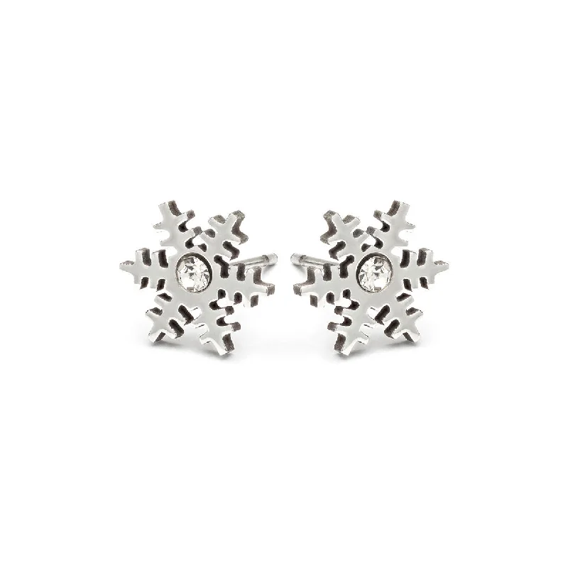 Modern Statement Jewelry For Bold Styling Crystal Snowflake Stud Earrings