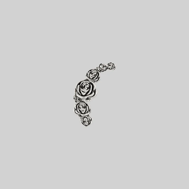Luxury Meets Affordability – Jewelry Sale Live Now DAMASK. Rose Foliage Stud Earring - Silver