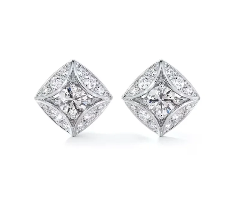 Premium Diamond Jewelry At Once-In-A-Lifetime Discounts De Beers Forevermark Icon Pave Diamond Studs (0.839ctw)