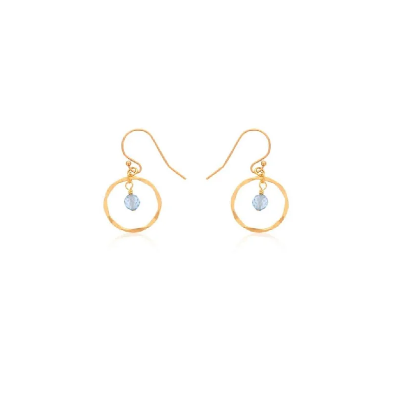 The Perfect Jewelry Piece At The Perfect Discount December Birthstone Earrings: Gold Filled Circle Earrings With Blue Topaz Beads