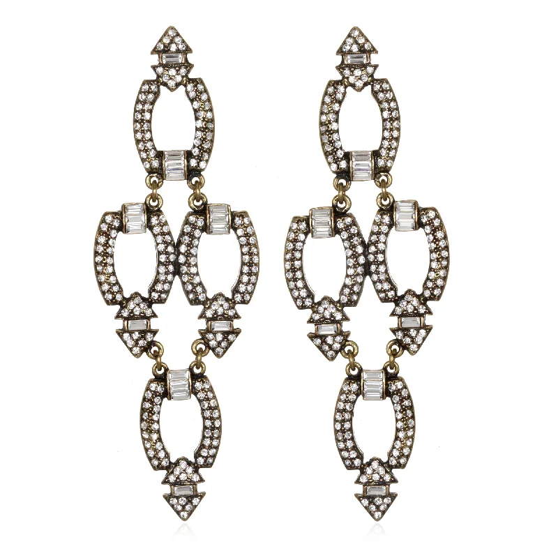 Affordable Glamour – Premium Jewelry For Less Deco Link Chandelier Earrings