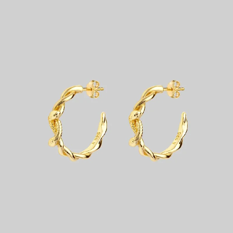 Shop Dazzling Jewelry At The Best Prices DEVISE. Double Headed Snake Twist Hoop Earrings - Gold Shop Dazzling Jewelry At The Best Prices DEVISE. Double Headed Snake Twist Hoop Earrings - Gold