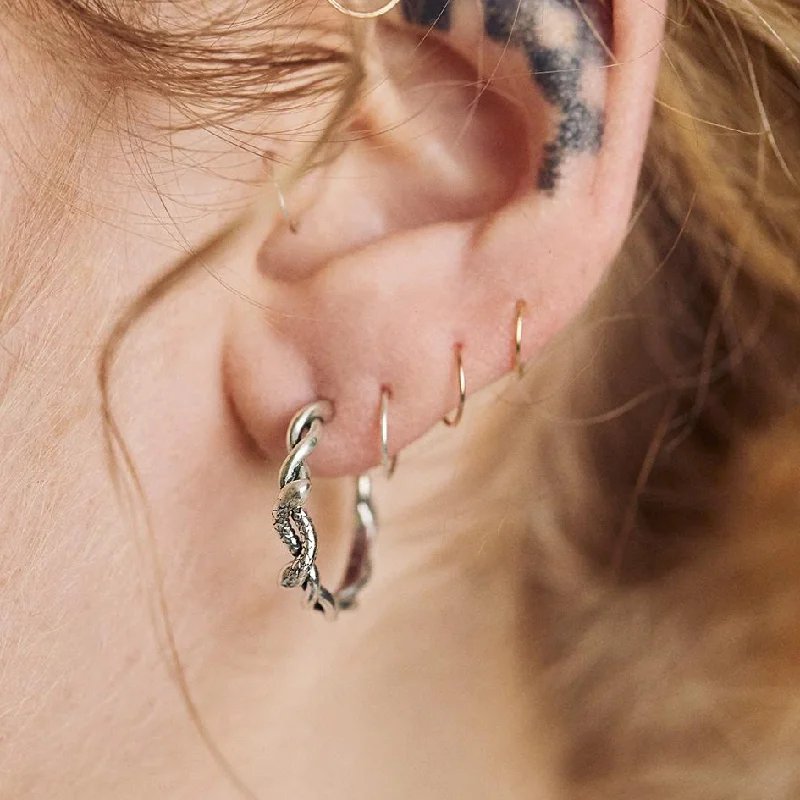 Limited-Time Offer On Elegant Jewelry Pieces DEVISE. Double Headed Snake Twist Hoop Earrings - Silver Limited-Time Offer On Elegant Jewelry Pieces DEVISE. Double Headed Snake Twist Hoop Earrings - Silver