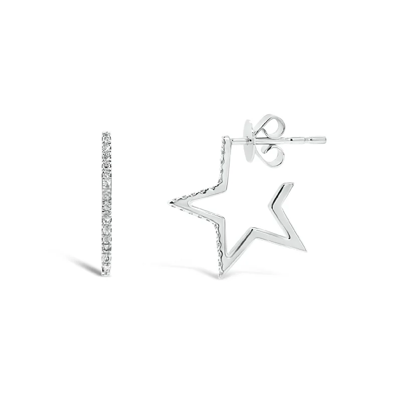 Romantic Heart-Shaped Jewelry For Special Gifts Diamond Small Star Hoop Earrings