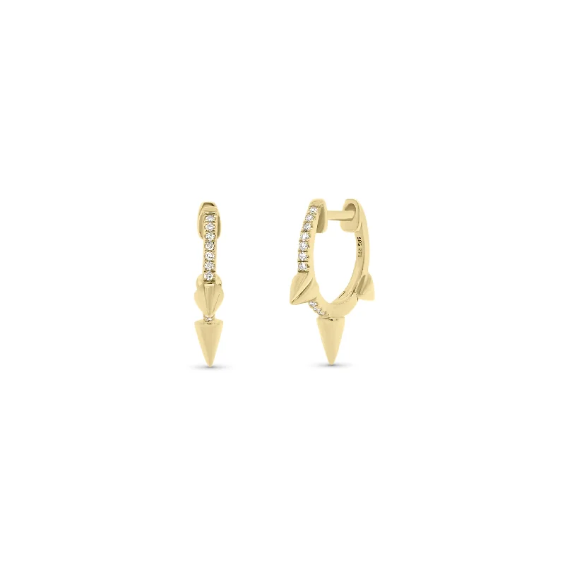 Affordable Glamour – Premium Jewelry At Special Prices Diamond Multi-Spike Huggie Earrings