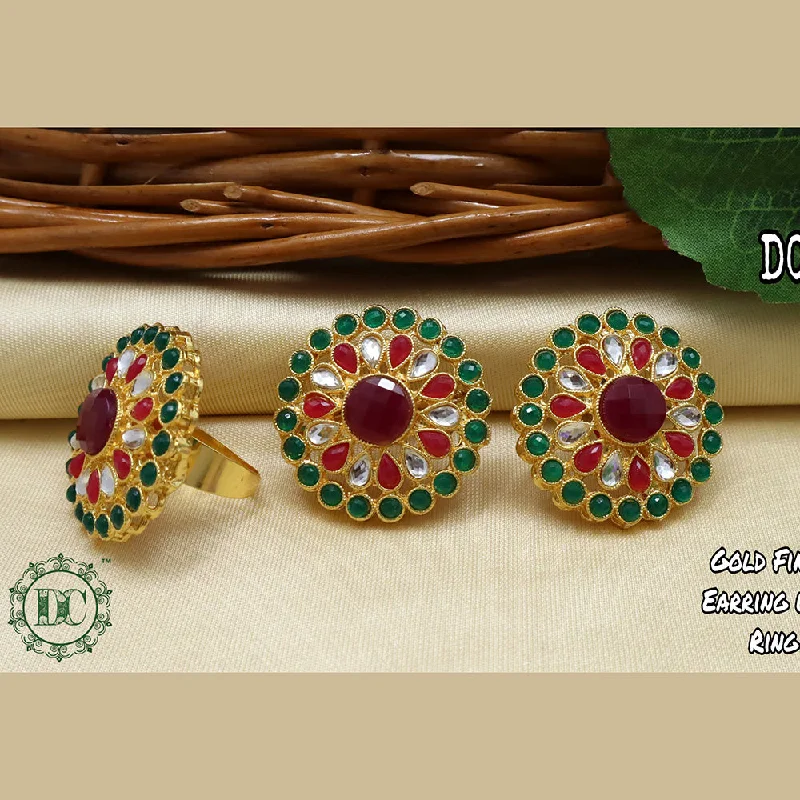Handcrafted Beauty At Affordable Prices Diksha Collection Gold Plated Pota Stone Stud Earrings With Ring Handcrafted Beauty At Affordable Prices Diksha Collection Gold Plated Pota Stone Stud Earrings With Ring