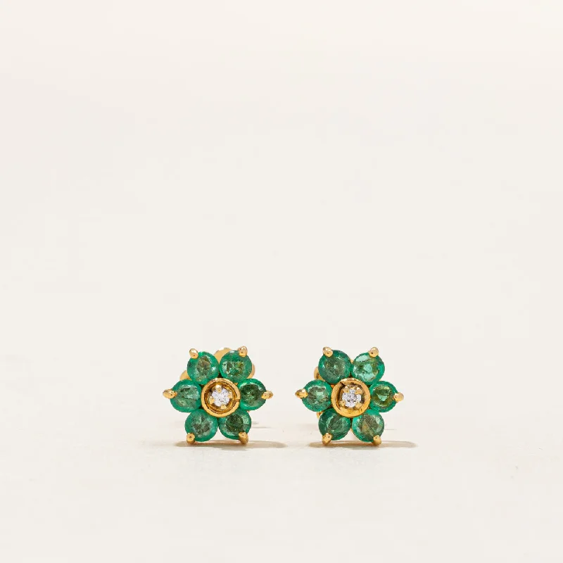 Limited-Time Jewelry Sale – Elegant Styles At Less Emerald & Diamond Flower Earrings | 0.36ctw, 0.01ctw | Limited-Time Jewelry Sale – Elegant Styles At Less Emerald & Diamond Flower Earrings | 0.36ctw, 0.01ctw |