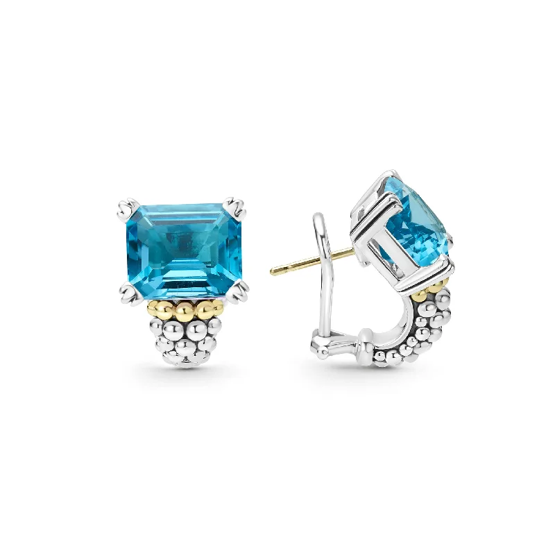 Shop Dazzling Jewelry With Special Promotional Discounts Glacier Swiss Blue Topaz Huggie Earring