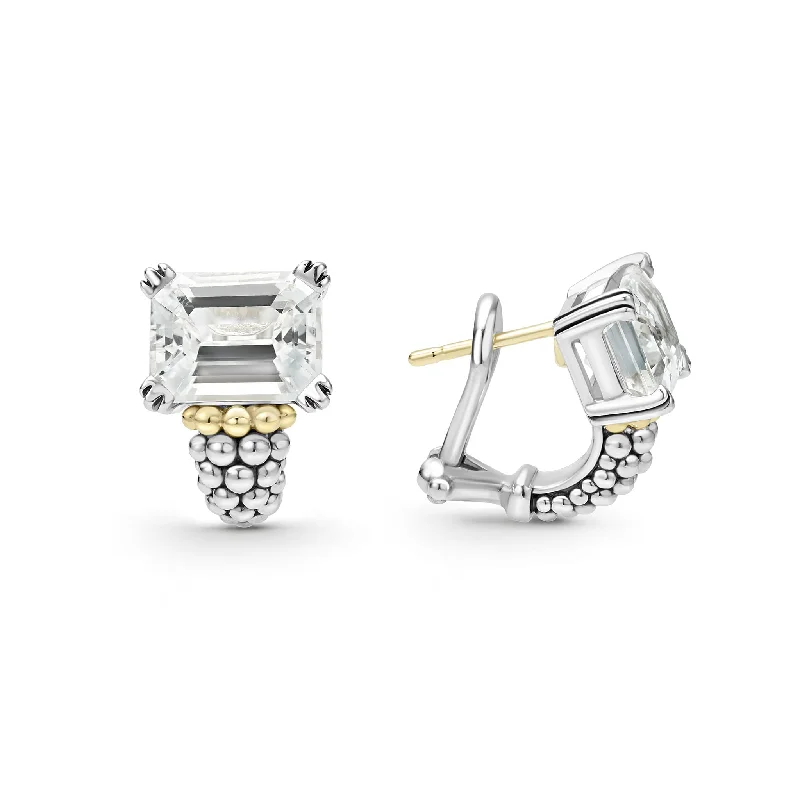 Glamorous Jewelry, Glamorous Deals – Shop Now Glacier Large White Topaz Huggie Earrings