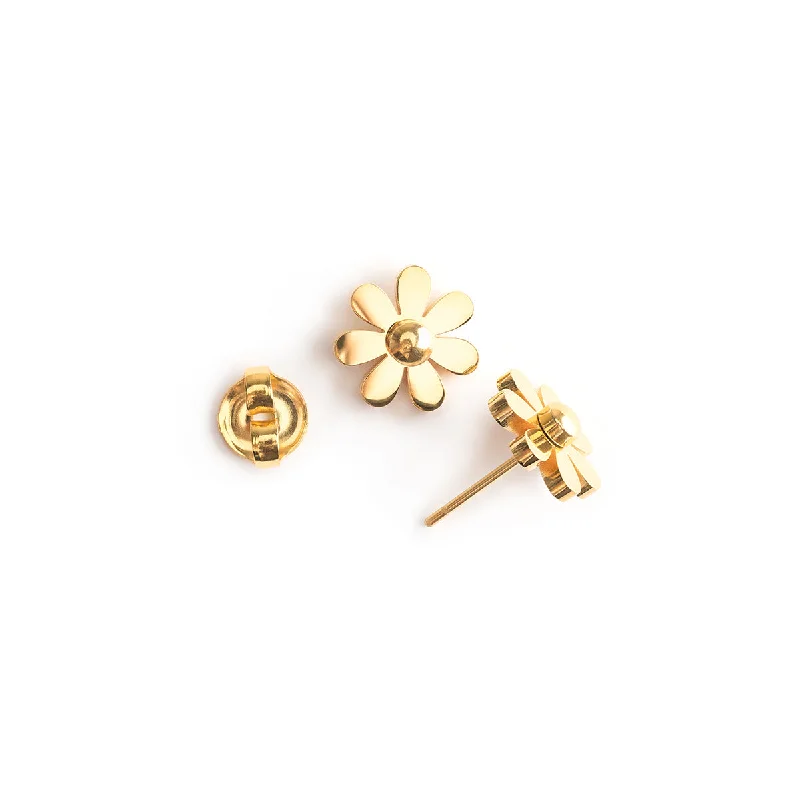 Dainty Floral Jewelry For Feminine Elegance Gold Flower Stud Earrings