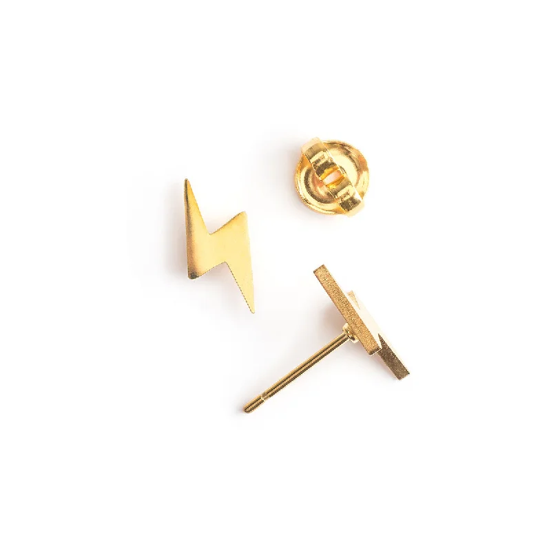 Luxury Jewelry Sale – Sparkle For Less Gold Lightning Stud Earrings