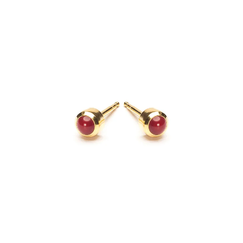 Jewelry Deals That Outshine The Rest Gold Plated 3 mm Red Coral Stud Earrings