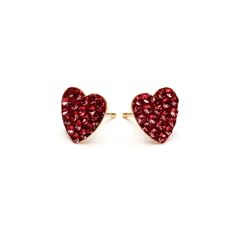Limited-Time Jewelry Discounts – Shine Without The Splurge Cherry Pave Heart Stud Earrings Gold Plated