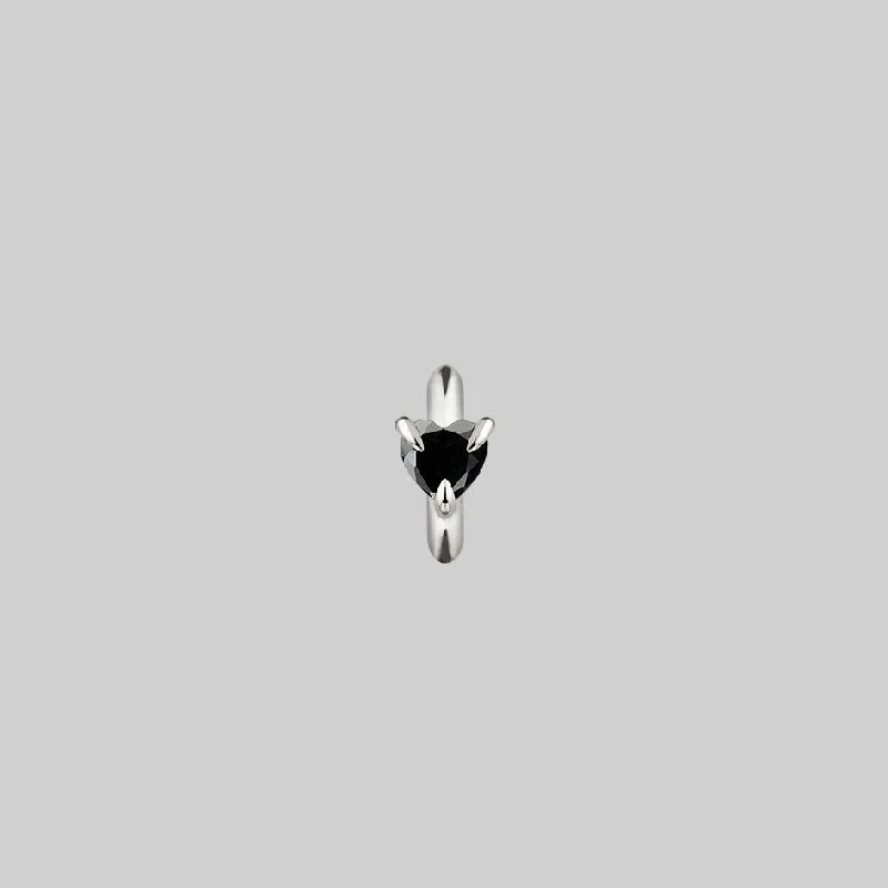 Save On Luxury Jewelry Pieces – Limited-Time Offers HEART & SOUL. Black Spinel Heart Hoop Earrings - Silver Save On Luxury Jewelry Pieces – Limited-Time Offers HEART & SOUL. Black Spinel Heart Hoop Earrings - Silver