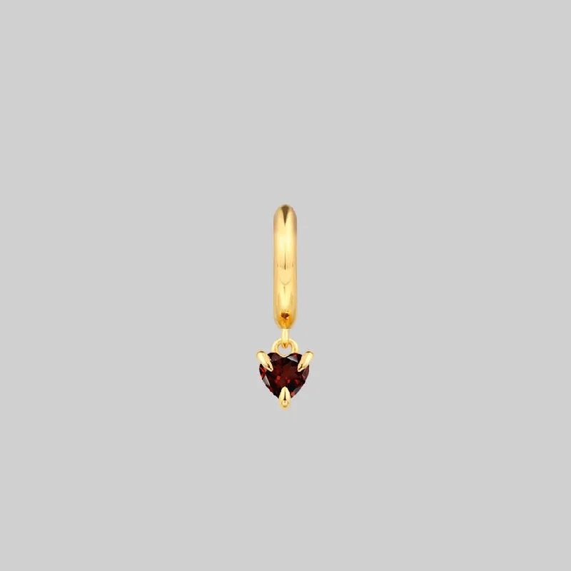 Sparkle On A Budget – Fine Jewelry For Less HEART & SOUL. Garnet Dangly Heart Hoop Earrings - Gold Sparkle On A Budget – Fine Jewelry For Less HEART & SOUL. Garnet Dangly Heart Hoop Earrings - Gold