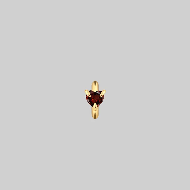 Don't Miss Out On Jaw-Dropping Jewelry Discounts HEART & SOUL. Garnet Heart Clicker Ring - Gold Don't Miss Out On Jaw-Dropping Jewelry Discounts HEART & SOUL. Garnet Heart Clicker Ring - Gold
