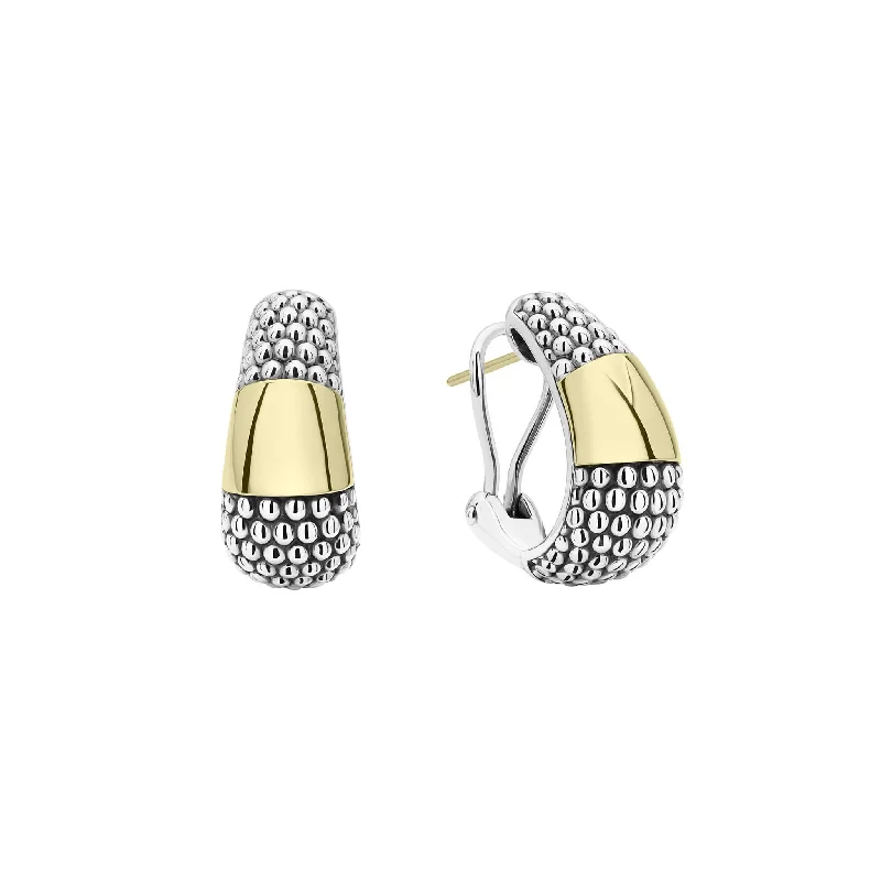 Limited-Stock Jewelry Sale – Once It's Gone, It's Gone High Bar Two-Tone Caviar Omega Clip Earrings