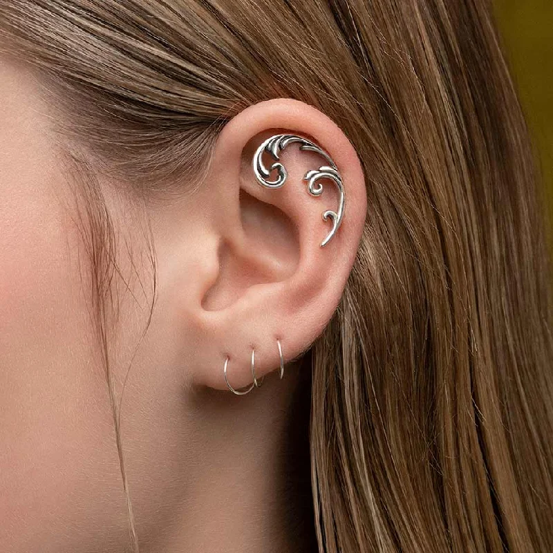 Elegant Necklaces And Bracelets At Limited-Time Offers IMPERIAL. Ornate Flourish Arch Stud Earring - Silver