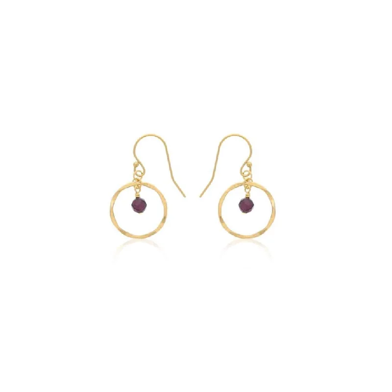 Upgrade Your Jewelry Collection For Less January Birthstone Earrings: Gold Filled Circle Earrings With Garnet Beads