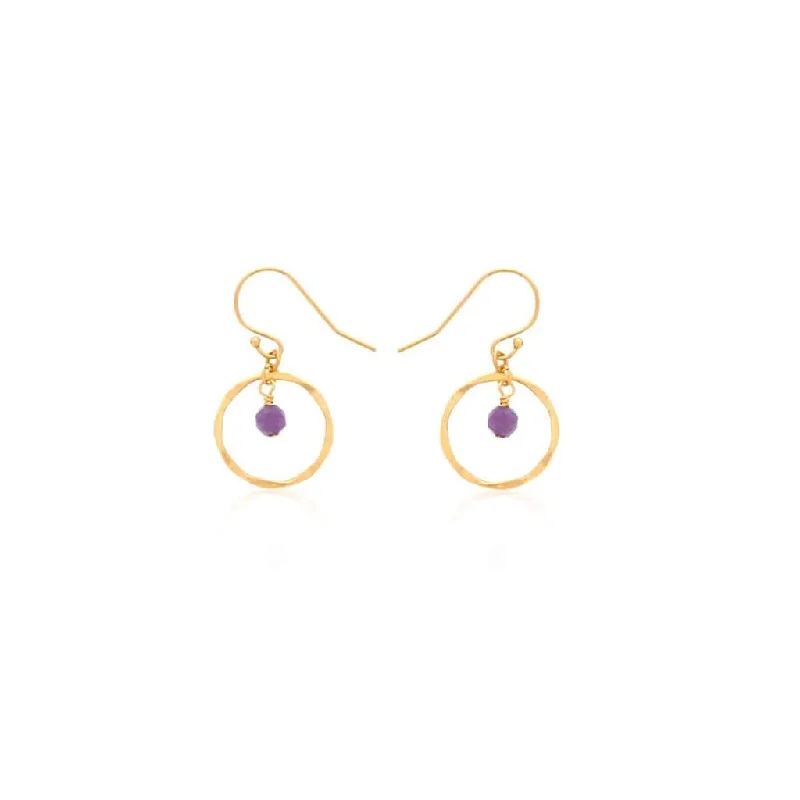 Jewelry Deals That Outshine The Rest July Birthstone Earrings: Gold Filled Circle Earrings With Ruby Beads