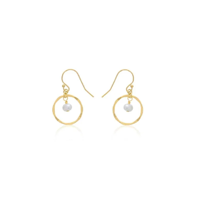 Huge Savings On Timeless Jewelry Collections June Birthstone Earrings: Gold Filled Circle Earrings With Pearl Beads