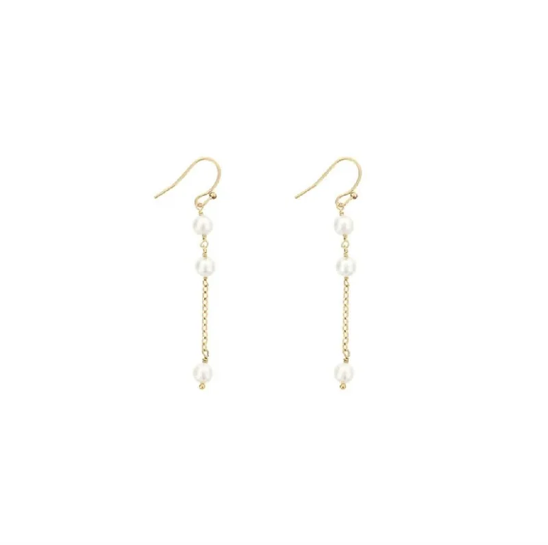 Stunning Statement Jewelry, Unbeatable Discounts June Birthstone Earrings: Gold Filled Drop Earrings With Pearls