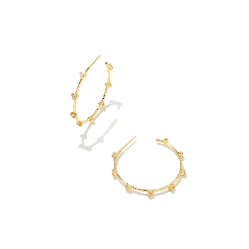 Handcrafted Jewelry Sale – Unique Designs At Low Prices Kendra Scott Haven Heart Hoop Earrings in White Crystal