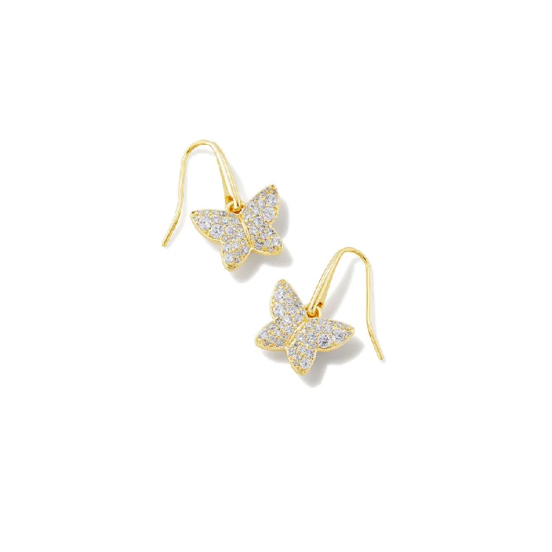 Flash Deals On Fine Jewelry – Shop Before It's Gone Kendra Scott Lillia Butterfly Gold Drop Earrings in Crystal