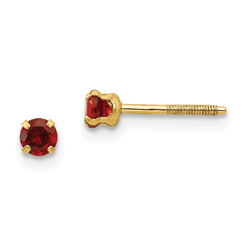 Versatile Layering Jewelry For Effortless Chic Kids 3mm Garnet Screw Back Stud Earrings in 14k Yellow Gold Versatile Layering Jewelry For Effortless Chic Kids 3mm Garnet Screw Back Stud Earrings in 14k Yellow Gold