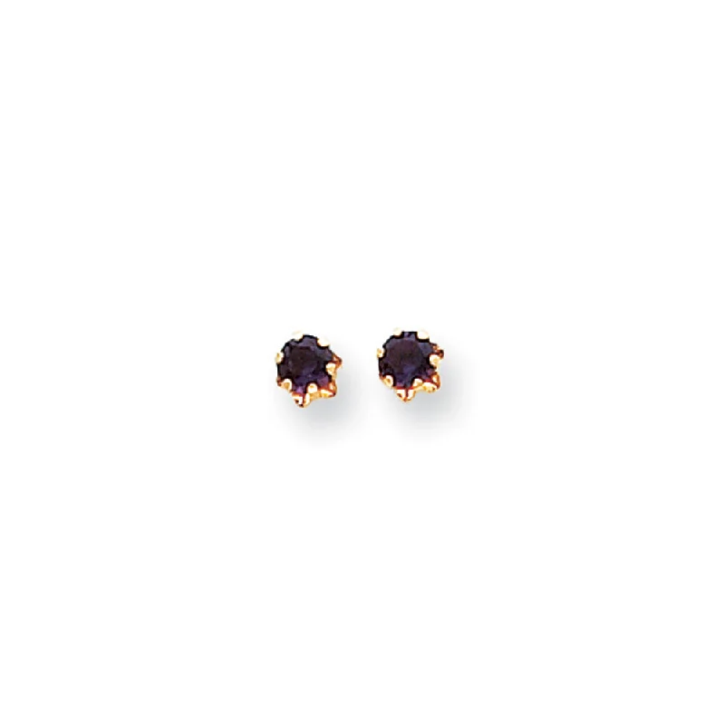 Modern Statement Jewelry For Bold Styling Kids 4mm Synthetic Amethyst & 14k Yellow Gold Screw Back Stud Earrings Modern Statement Jewelry For Bold Styling Kids 4mm Synthetic Amethyst & 14k Yellow Gold Screw Back Stud Earrings