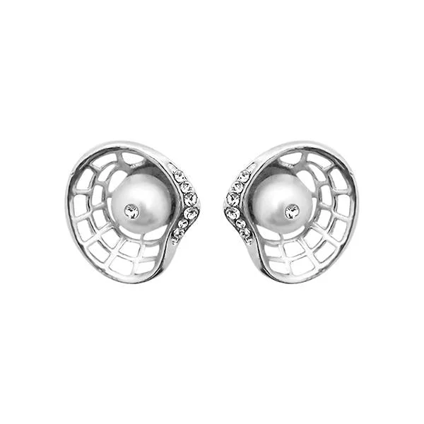 Affordable Glamour – Premium Jewelry For Less Kriaa Austrian Stone Pearl Silver Plated Stud Earrings - 1313802 Affordable Glamour – Premium Jewelry For Less Kriaa Austrian Stone Pearl Silver Plated Stud Earrings - 1313802