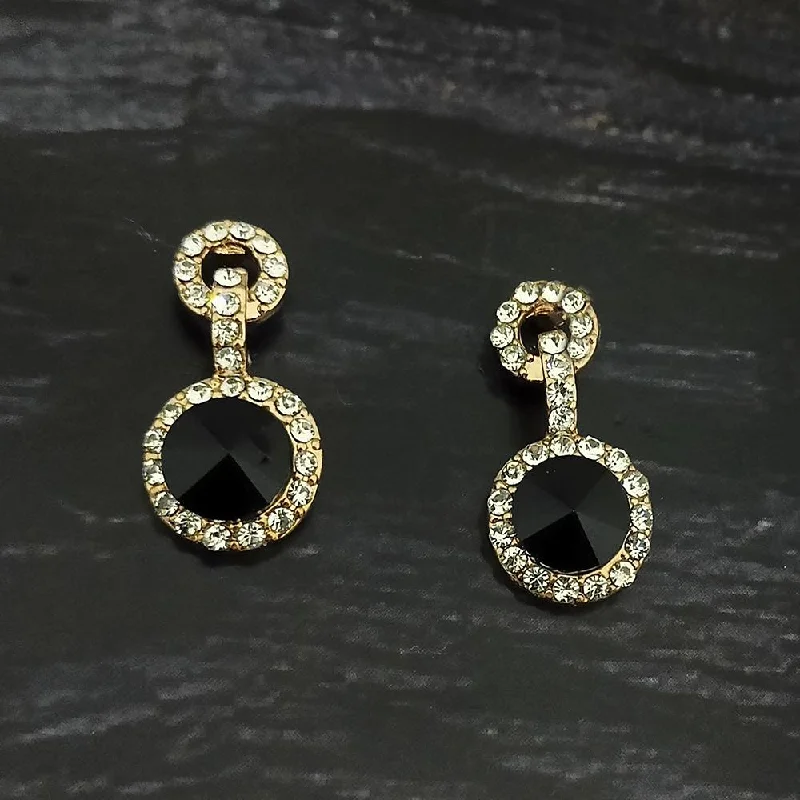 Premium Jewelry Now Available At Special Discounts Kriaa Gold Plated Black Crystal And Austrian Stone Stud Earrings - 1306929A