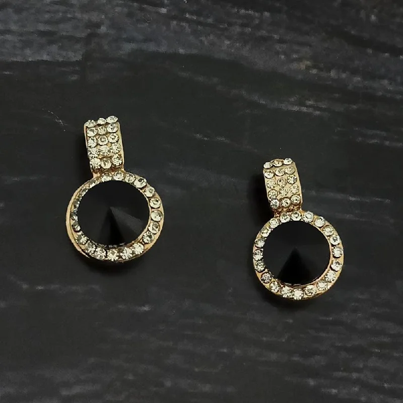 Shop Dazzling Jewelry At The Best Prices Kriaa Gold Plated Black Crystal And Austrian Stone Stud Earrings - 1306935A