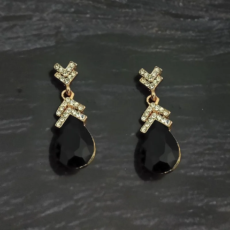 Exclusive Jewelry Offers – Shine For Less Kriaa Gold Plated Black Crystal And Austrian Stone Stud Earrings - 1306944A