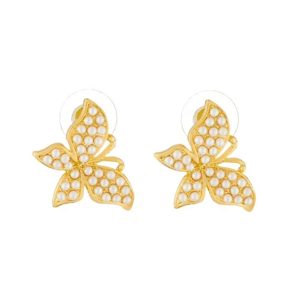 Exclusive Savings On Timeless Jewelry Pieces Kriaa Gold Plated Butterfly Design Pearl Stud Earrings - 1310043 Exclusive Savings On Timeless Jewelry Pieces Kriaa Gold Plated Butterfly Design Pearl Stud Earrings - 1310043