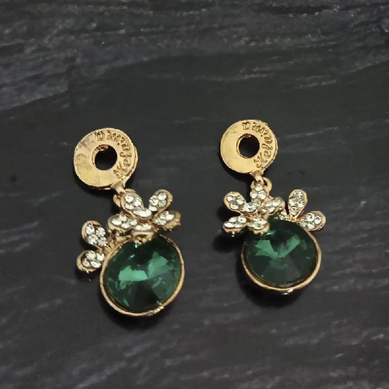 Trending Jewelry Styles Now At Limited-Time Discounts Kriaa Gold Plated Green Crystal And Austrian Stone Stud Earrings - 1306941A