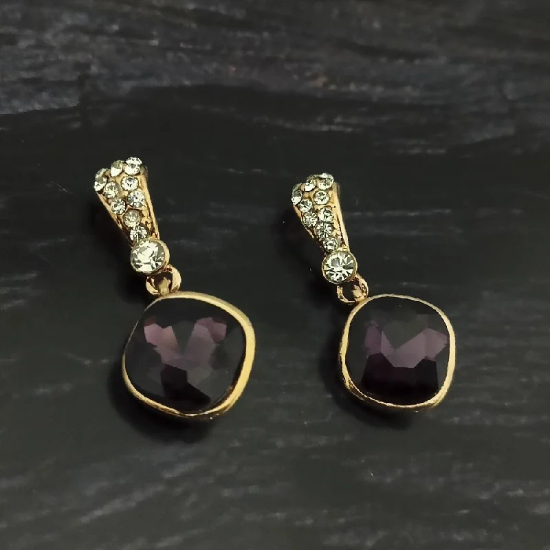 Limited-Stock Jewelry Sale – Once It's Gone, It's Gone Kriaa Gold Plated Purple Crystal And Austrian Stone Stud Earrings - 1306939A