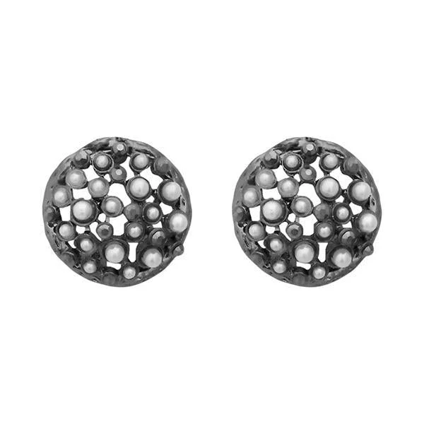 Premium Diamond Jewelry At Once-In-A-Lifetime Discounts Kriaa Marcasite Stone Black Pearl Stud Earrings Premium Diamond Jewelry At Once-In-A-Lifetime Discounts Kriaa Marcasite Stone Black Pearl Stud Earrings