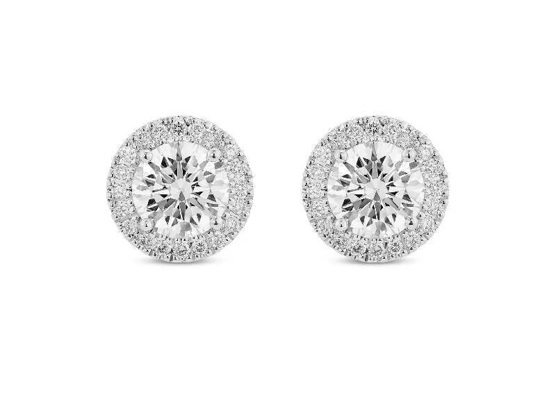 The Ultimate Jewelry Sale – Shop Premium Styles LIGHTBOX Lab-Grown White Diamond 2ct twt Halo Studs set in 14k gold