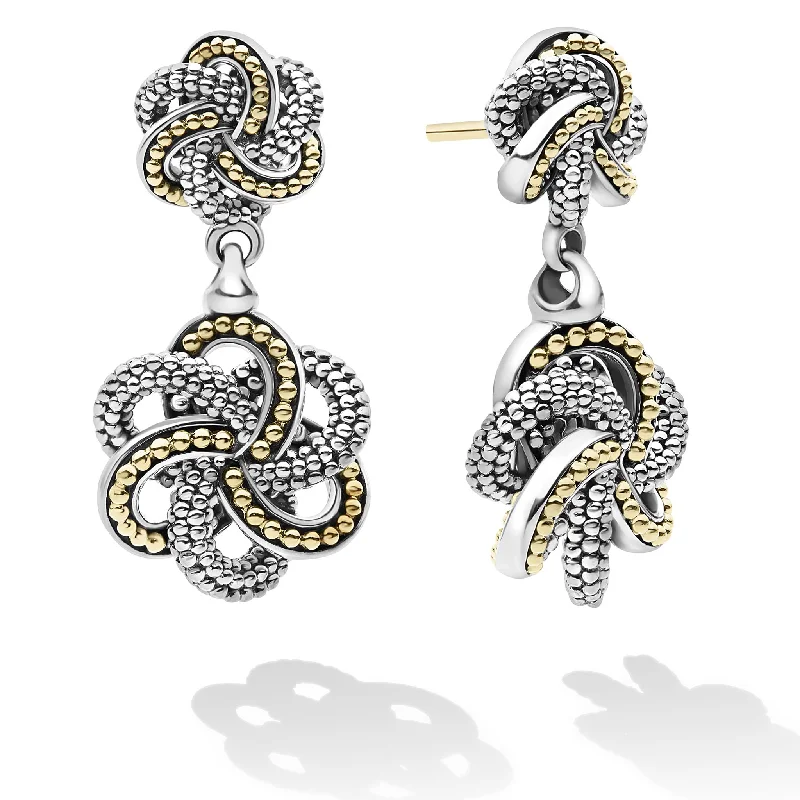 Best Jewelry Deals – Shop Premium Pieces At Great Prices Love Knot Two Tone Love Knot Drop Earrings