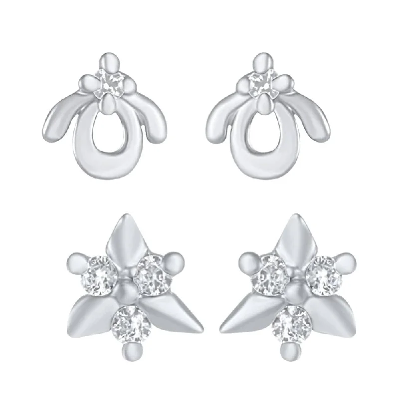 The Ultimate Jewelry Sale – Shop Premium Styles Mahi Combo of Small Stud Earrings with White Crystals for Women (CO1105209R)