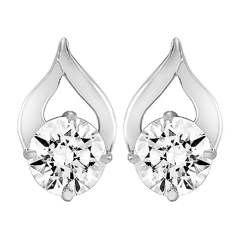 Sparkle On A Budget – Fine Jewelry For Less Mahi Delicate Drop Stud Earrings with White Cubic Zirconia for Women (ER1109743RWhi)