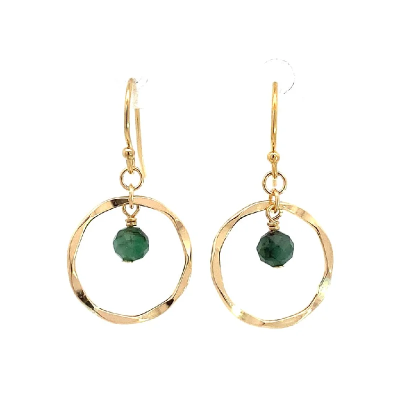 Seasonal Jewelry Clearance – Best Styles At The Lowest Prices May Birthstone Earrings: Gold Filled Circle Earrings With Emerald Beads