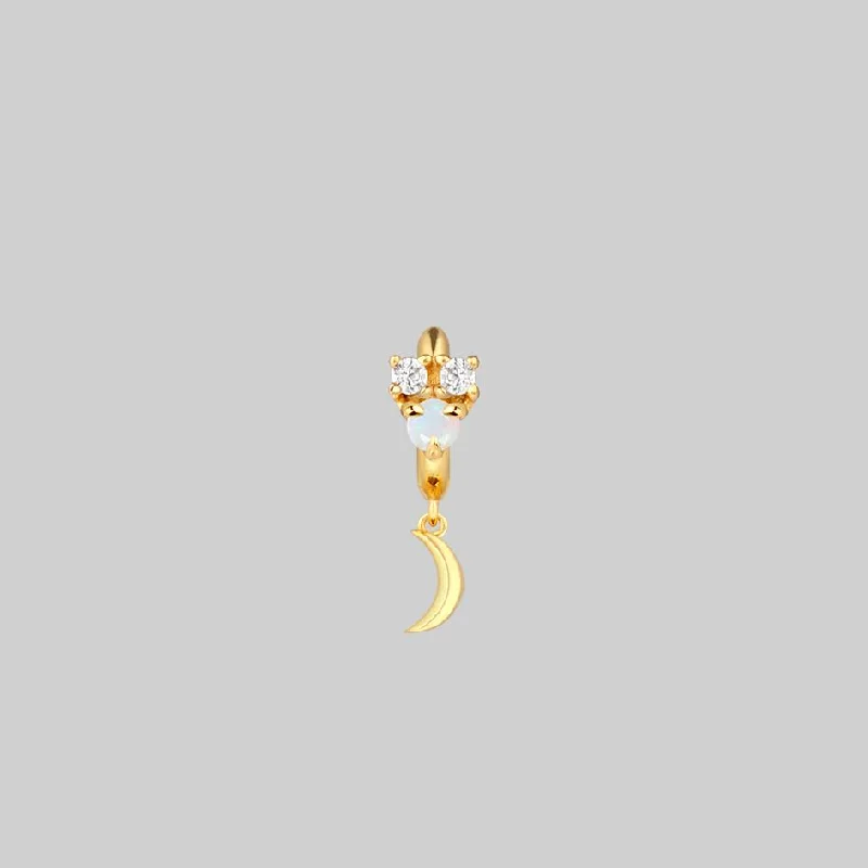 Elevate Your Outfit With Discounted Statement Jewelry MOONLIGHT. Opal Moon Clicker Ring - Gold Elevate Your Outfit With Discounted Statement Jewelry MOONLIGHT. Opal Moon Clicker Ring - Gold
